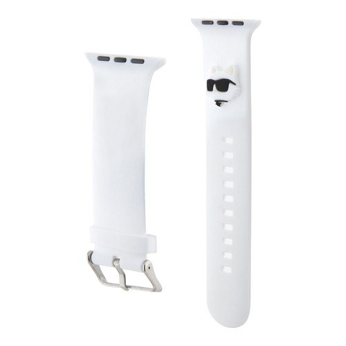 Karl Lagerfeld для Apple Watch 42-41-40 mm ремешок 3D Rubber NFT Choupette head White