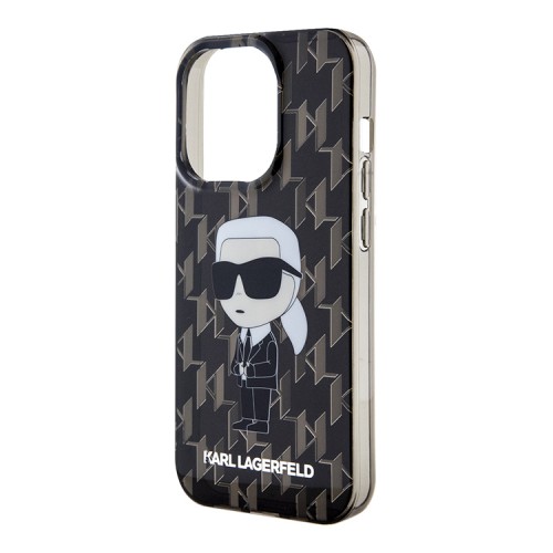 Lagerfeld для iPhone 15 Pro чехол PC/TPU Monogram NFT Karl Ikonik Hard Black