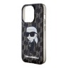 Lagerfeld для iPhone 15 Pro чехол PC/TPU Monogram NFT Karl Ikonik Hard Black