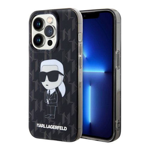 Lagerfeld для iPhone 15 Pro чехол PC/TPU Monogram NFT Karl Ikonik Hard Black