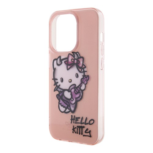 Hello Kitty для iPhone 15 Pro Max чехол PC/TPU Graffiti Guitar Hard Pink