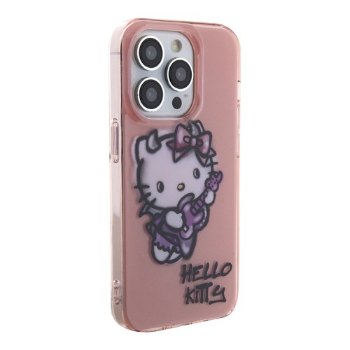 Hello Kitty для iPhone 15 Pro Max чехол PC/TPU Graffiti Guitar Hard Pink