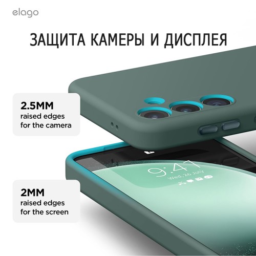 Elago для Galaxy S24 чехол Soft silicone (Liquid) Midnight Green
