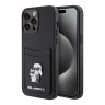 Karl Lagerfeld для iPhone 14 Pro чехол Cardslot PU Saffiano NFT Karl & Choupette metal Hard Black