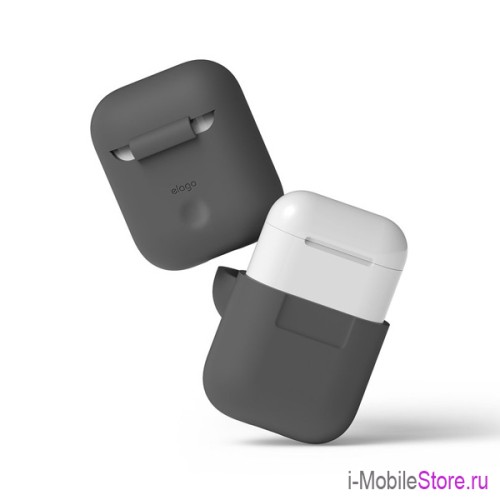 Чехол Elago Silicone case для AirPods 1/2, Dark Grey
