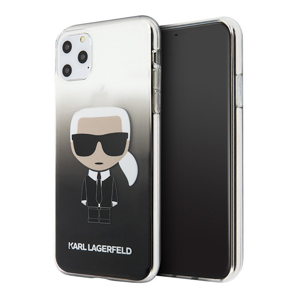 Чехол Karl Lagerfeld Iconic Karl Hard Gradient для iPhone 11 Pro Max, черный
