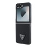 Guess для Galaxy Z Flip 6 чехол PU Grained leather Triangle metal logo Black