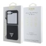 Guess для Galaxy Z Flip 6 чехол PU Grained leather Triangle metal logo Black