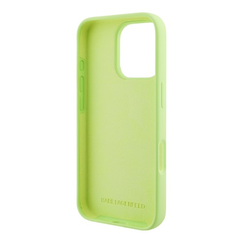 Karl Lagerfeld для iPhone 16 Pro Max чехол Liquid silicone RSG logo Green