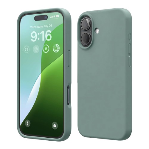 Elago для iPhone 16 чехол Soft silicone (Liquid) Midnight Green