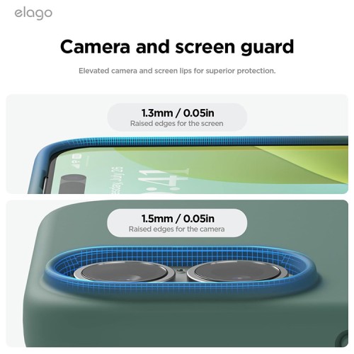 Elago для iPhone 16 чехол Soft silicone (Liquid) Midnight Green