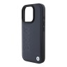 BMW для iPhone 16 Pro Max чехол Signature Leather Logo imprint Metal logo Hard Navy