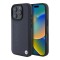 BMW для iPhone 16 Pro Max чехол Signature Leather Logo imprint Metal logo Hard Navy