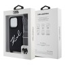 Karl Lagerfeld для iPhone 16 Pro Max чехол Crossbody PU Saffiano Autograph +Strap Hard Black