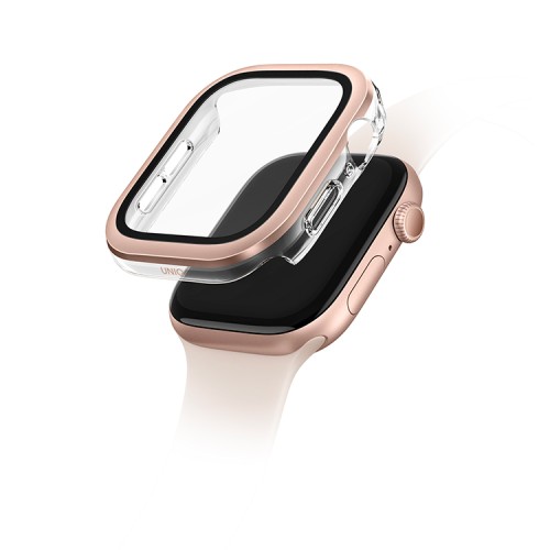 (Уценка) Uniq для Apple Watch 46 mm чехол VOUTE with 9H Tempered Glass RoseGold