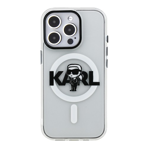Karl Lagerfeld для iPhone 16 Pro чехол PC/TPU Sketch Karl Ikonik Transparent (MagSafe)