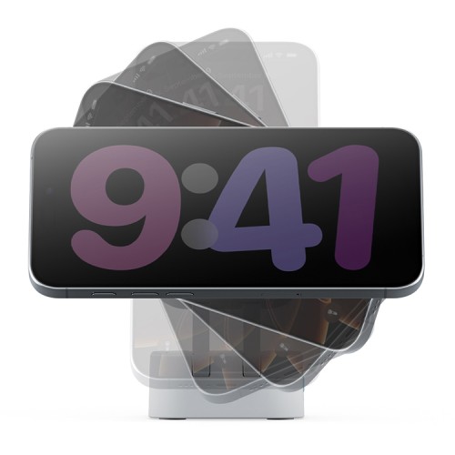 Energea Беспроводное СЗУ Bazic GoMag Station Mini, Fold 3in1 wireless + Retract C cable 15W White