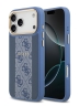 Guess для iPhone 17 Pro Max чехол PU 4G Stripe Classic metal logo Gold camera Hard Blue (MagSafe)