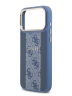 Guess для iPhone 17 Pro Max чехол PU 4G Stripe Classic metal logo Gold camera Hard Blue (MagSafe)