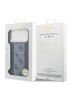 Guess для iPhone 17 Pro Max чехол PU 4G Stripe Classic metal logo Gold camera Hard Blue (MagSafe)
