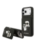 Karl Lagerfeld для iPhone 17 Pro чехол Cardslot Stand PU Saffiano NFT Karl & Choupette Hard Black