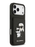 Karl Lagerfeld для iPhone 17 Pro чехол Cardslot Stand PU Saffiano NFT Karl & Choupette Hard Black