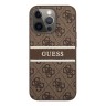 Чехол Guess 4G Stripe printed logo Hard для iPhone 13 Pro Max, коричневый