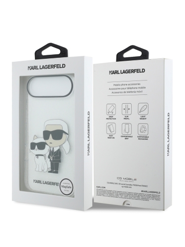 Karl Lagerfeld для iPhone Air чехол IML NFT Karl & Choupette Hard Glitter Transparent