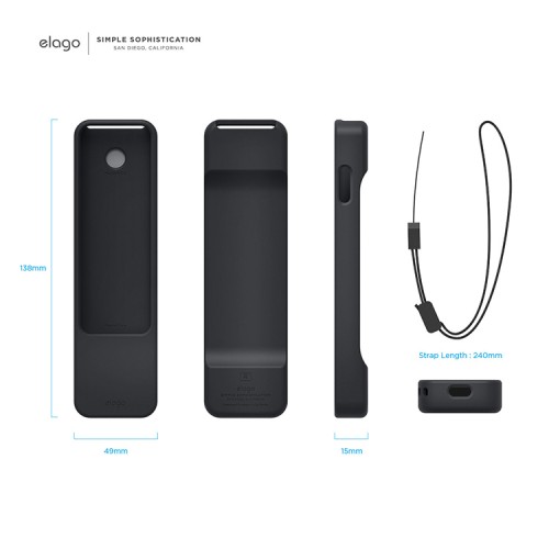 Чехол Elago R1 Intelli Case для пульта Apple TV (2021), черный