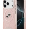 Karl Lagerfeld для iPhone 17 Pro Max чехол IML NFT Karl&Choup Head on logo Metal Cam Hard Pink (MagSafe)