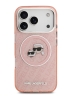 Karl Lagerfeld для iPhone 17 Pro Max чехол IML NFT Karl&Choup Head on logo Metal Cam Hard Pink (MagSafe)