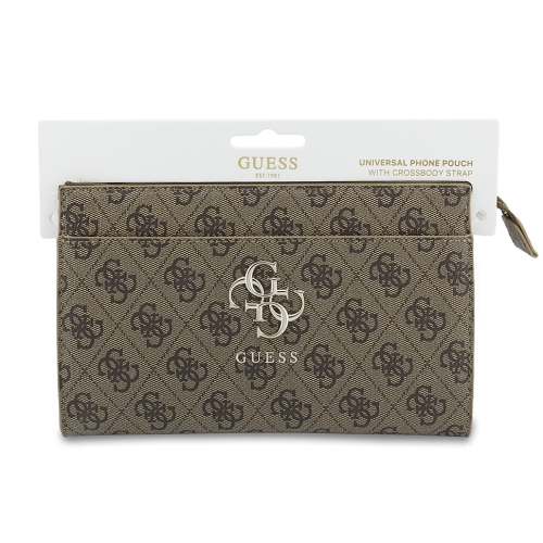 Guess для смартфонов сумка Phone Clutch Bag PU 4G Big metal logo with Strap Brown