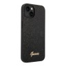 Чехол Guess Glitter flakes w Metal logo Hard для iPhone 14, черный
