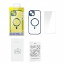 Чехол Baseus Frame Magnetic case +Tempered glass для iPhone 14, синяя рамка