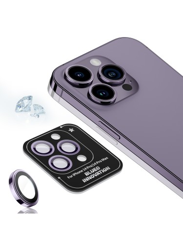 BLUEO Camera Lens PVD stainless steel для камеры iPhone 14 Pro | 14 Pro Max, Purple (3 шт +installer)