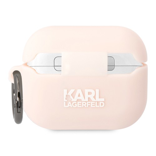 Чехол Lagerfeld Silicone case with ring NFT 3D Choupette для Airpods Pro, розовый