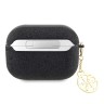 Чехол Guess Glitter flakes Metal logo with Heart charm для Airpods Pro 2, черный
