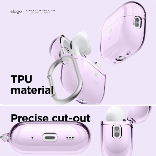 Чехол Elago Clear Hang case для AirPods Pro 2, Lavender