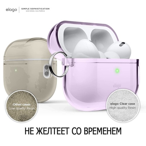 Чехол Elago Clear Hang case для AirPods Pro 2, Lavender