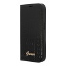 Чехол Guess PU Croco metal logo Booktype для iPhone 14 Pro, черный