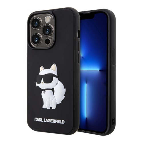Чехол Lagerfeld 3D Rubber NFT Choupette Hard для iPhone 14 Pro, черный