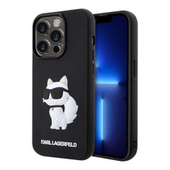 Чехол Lagerfeld 3D Rubber NFT Choupette Hard для iPhone 14 Pro, черный