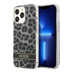 Чехол Guess Leopard Hard для iPhone 13 Pro, серый