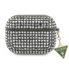 Чехол Guess Diamond Rhinestone with Triangle charm для Airpods Pro, зеленый