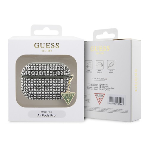 Чехол Guess Diamond Rhinestone with Triangle charm для Airpods Pro, зеленый