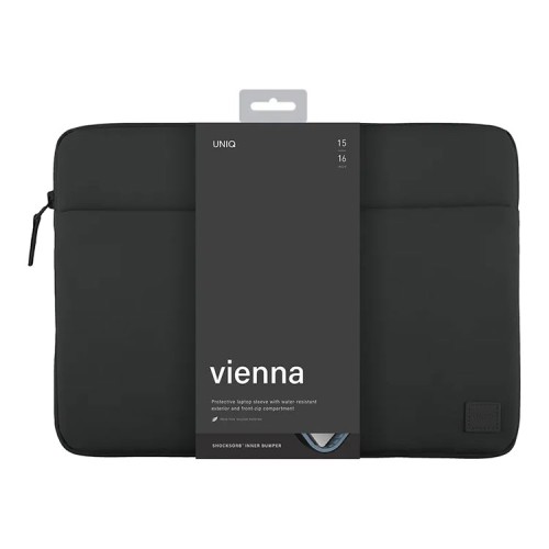 Uniq для ноутбуков 16" чехол Vienna RPET fabric Laptop sleeve (ShockSorb) Midnight Black