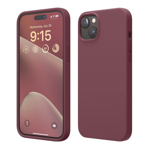 Elago для iPhone 15 чехол Soft silicone (Liquid) Burgundy