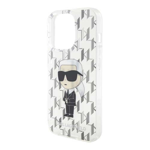Lagerfeld для iPhone 15 Pro чехол PC/TPU Monogram NFT Karl Ikonik Hard Transparent