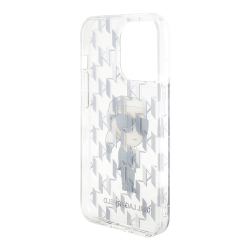Lagerfeld для iPhone 15 Pro чехол PC/TPU Monogram NFT Karl Ikonik Hard Transparent