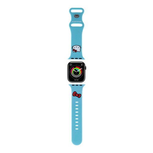 Hello Kitty для Apple Watch 42-41-40 mm ремешок Liquid silicone Kitty Head Blue